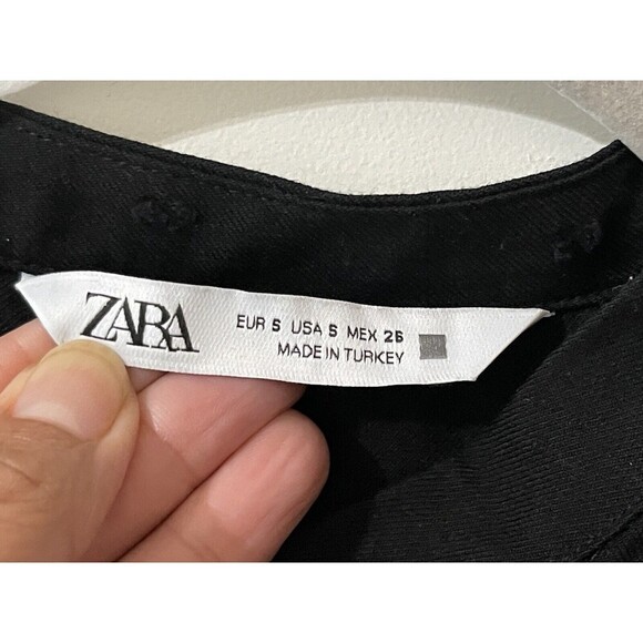 Zara Women’s Small Black Tiered Ruffle Long Sleeve Dress Babydoll - Picture 9 of 10